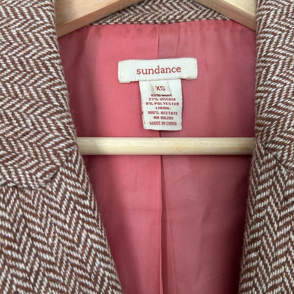 Sundance Brown and white herringbone lined blazer size xs - Picture 4 of 8